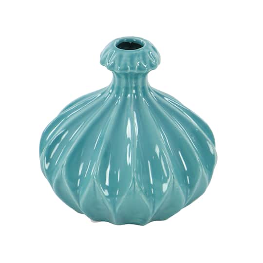 Blue Stoneware Modern Vase Set
